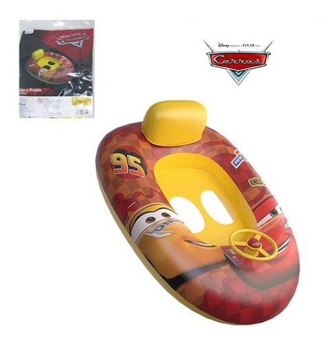 Bote Inflável Fralda Com Volante Carros Disney 70x54cm