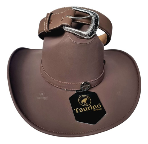 Combo De Texana Sombrero Unisex Y Cinto Buck Taurino Cafe G Buck