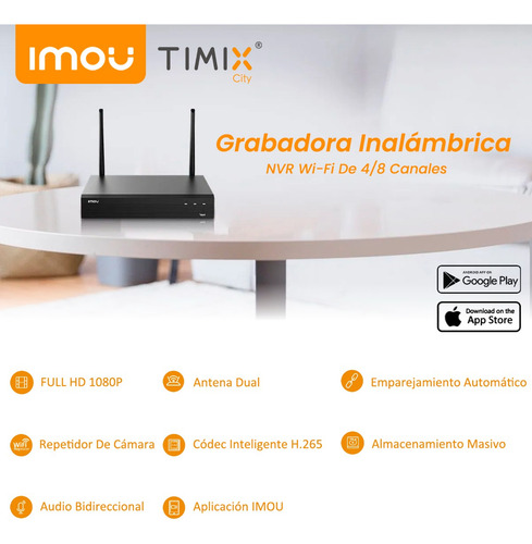 Kit Cámara De Seguridad Wifi Imou Ip Bullet 2c Exterior+nvr