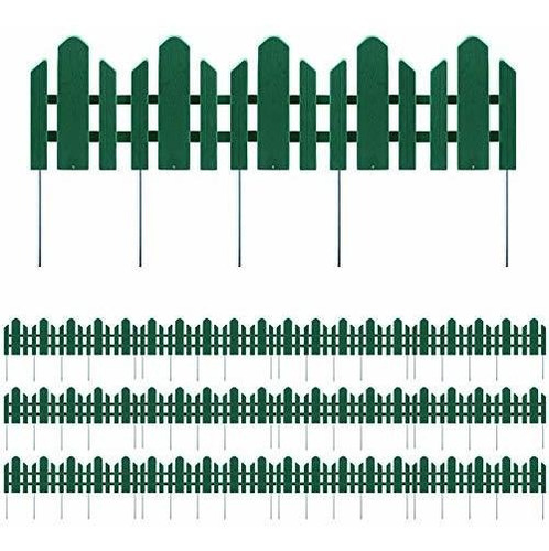 Cerco Plastico Para Borde De Jardin - 12 U. De 58x15cm/verde