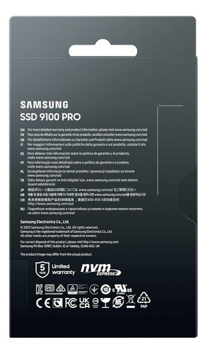 Samsung SSD 9100 PRO 2TB PCIe 5.0 x4 M.2 2280 Até 14,800MB/s MZ-VAP2T0B/AM