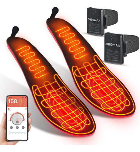 5000 Mah Heated Insole For Men Women Rechargeable, App-contr