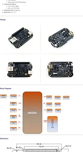 Waveshare Beaglebone Black Rev C, 1 Ghz, Arm Cortex-a8, 512