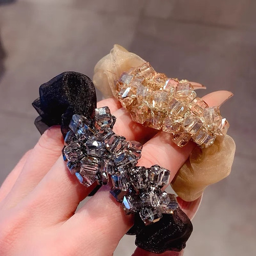 Coletero De Cristal Para Mujer Elegante Tipo Scrunchie
