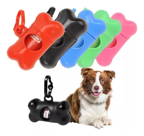 Dispensador Bolsa Desechos + 2 Rollo De Bolsas Para Perros