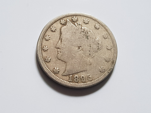 Moneda Usa 1895 V Cents 5 Centavos Dolar Unica Rara Escasa