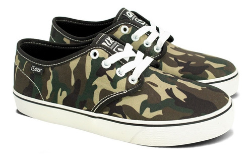 Tênis Qix Skate Camuflado Verde E Branco Masculino E Feminino Nb Original Envio Imediato Promoção Frete Grátis