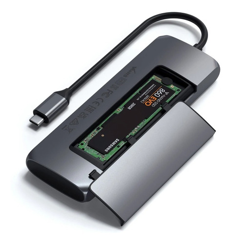 Hub Multimplicador  Usb-c/ Ssd Sata M.2/ Hdmi 4k60hz Satechi