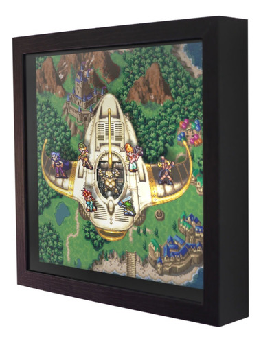 Chrono Trigger Shadow Box Diorama Cuadro Madera Vidrio M2