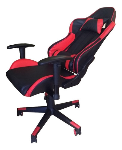 Silla Reclinable Oficina Pc Gamer Vivendi Negro Rojo