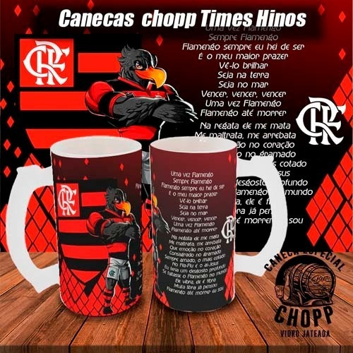 Artes Editáveis Canecas Chopp Times Futebol Hinos Mockups