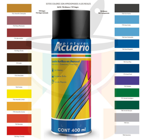 E S M A L T E Acrilico A E R O S O L 400ml Acuario +40 Tonos