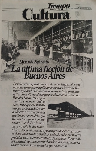 Suple Cultura Tiempo Argentino 4/11/1984 Mercado Spinetto