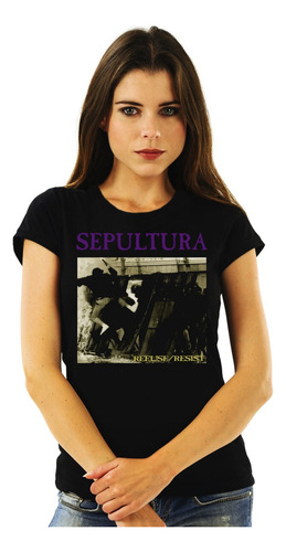 Polera Mujer Seputltura Refuse Resist Metal Impresión Direct