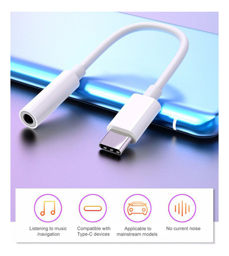 Adaptador Tipo C Tipo C A Cable Adaptador Auxiliar De 3,5 Mm