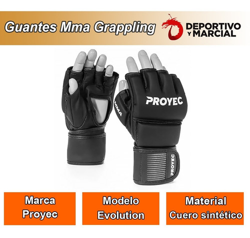 Imagen 2 de 9 de Guantes Mma Grappling Proyec Jiu Jitsu Boxeo Ufc Krav Maga