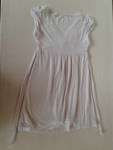Remera Top Con Lazo Blanca Algodon Y Lycra Talle S