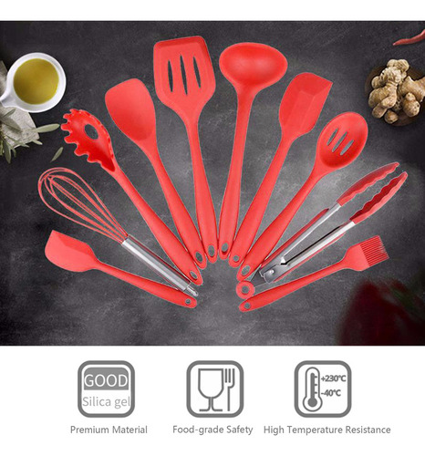 Juego De Utensilios De Cocina De Silicona De 10 Piezas Con A