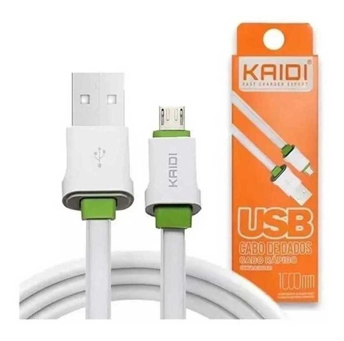 Cabo Carregador E Dados Celular Kaidi Kd305 Tipo C Cor Branco