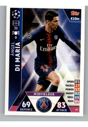 Topps Uefa Champions League Match Attax 283 Angel Di Maria P