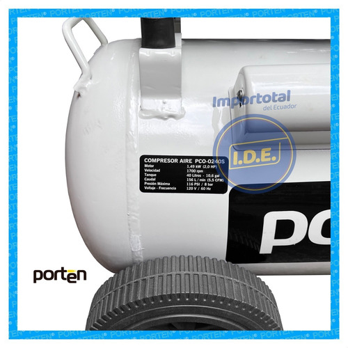 Compresor Odontológico 2 Hp * 40 Lt Semi Silencioso / Porten