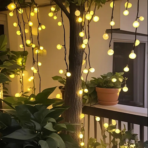 12m Solar Globo Cadena De Luces 100leds Para Fiesta