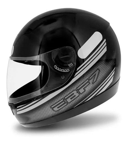 Capacete Fechado Ebf 7 Carbon Preto Prata Cor Preto/Prata Tamanho do capacete 60