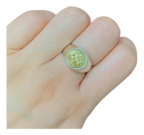 Anillo Sello Árbol De La Vida Plata Y Oro Ao 074-1