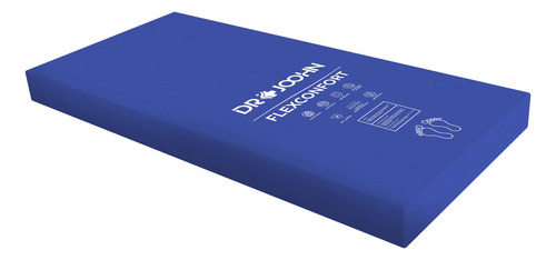 Colchón Espuma Memory Foam De Posiciones Flexconfort Drjoohn Color Azul Marino