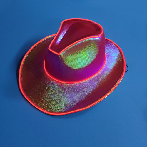 Nuevo Colorido Sombrero Vaquero Luminoso Baile Callejero