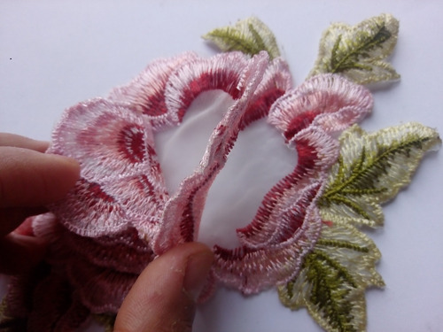 Kit 2 Bellos Parches Flores 17cm X 10cm Aplicación Bordado (Usado)