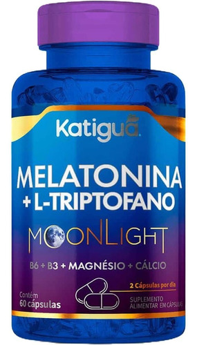 Melatonina + Triptofano 500mg - 60 Cápsulas - Katiguá Sabor Natural