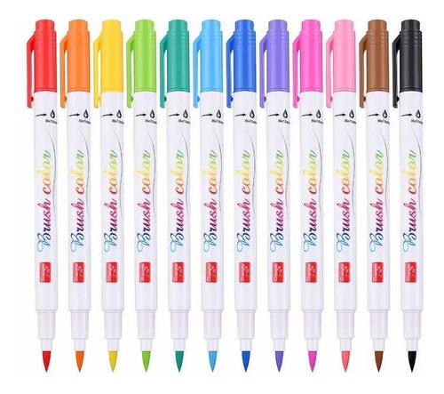 Marcador Punta Pincel X 12 Fibras Para Lettering Brush