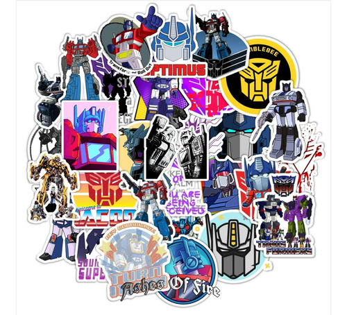 Stickers Autoadhesivos Transformers Pack De 12 Unidades