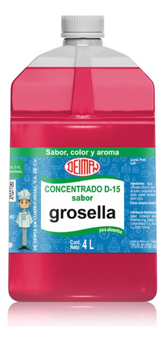 Concentrado Saborizante Sabor Grosella D-15 Deiman 4 L.