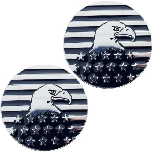 2pcs Eagle Style Emblem,3d Metal Round Badges Sticker,f...