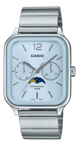 Rejoj Casio Mtp-m305d Unixes Analogo Metal Fase Lunar Fondo Celeste