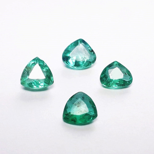 Conjunto Esmeraldas 4 Peças, 100% Naturais! 1,42 Quilates