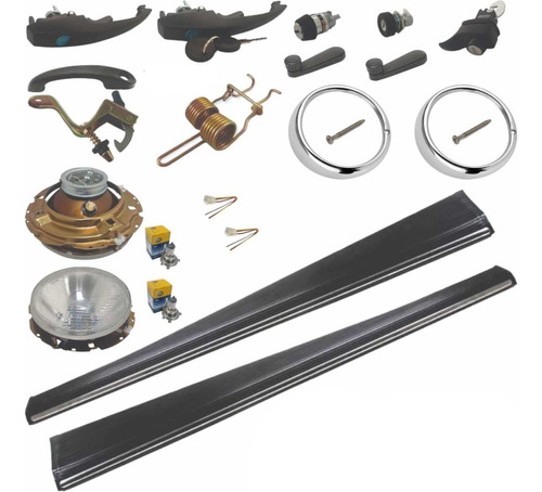 Kit Chapas Manijas Estribos Y Faros Vw Sedan 1.5 67-73 Vocho