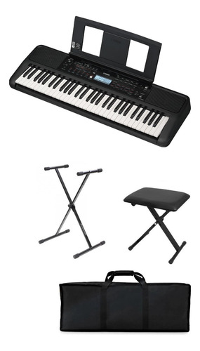 Yamaha Psr-e383 Teclado Digital 61 Teclas Funda Base Banco
