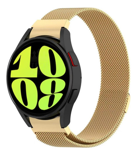 Pulseira Aço Fecho Magnético Para Galaxy Watch6 44mm Cor Dourado