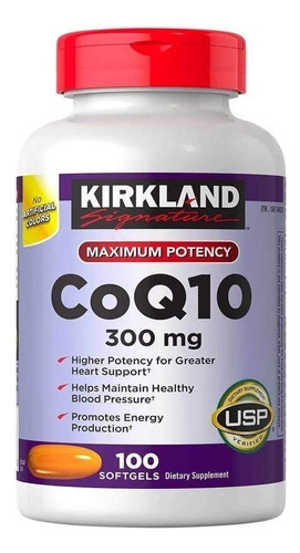 Coq10 300 Mg Natural Kirkland  Maxima Potencia 100 Cap