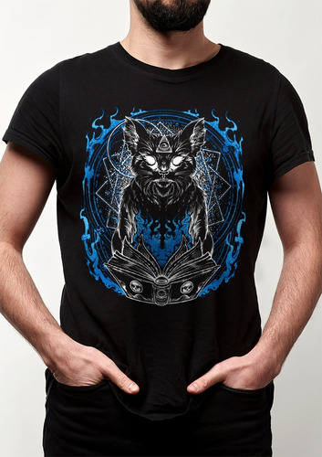 Imagem 1 de 7 de Camiseta Geek Gato Mago Bruxo Feiticeiro Camisa Promoção
