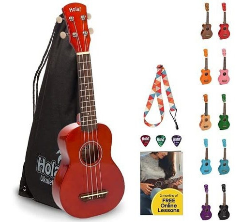 Hola! Música Hm-21mg Paquete De Ukelele Soprano Con Bolsa De