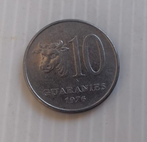 Paraguay 10 Guaraníes 1975 1976 Moneda Acero Inoxida Km#153