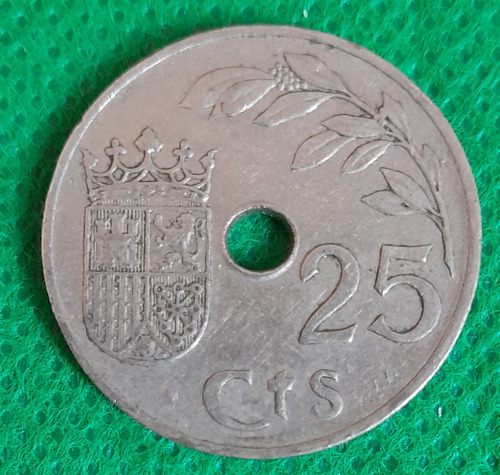 Moneda De 25 Centavos De Pesetas, De España, Año 1937
