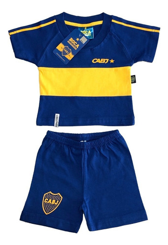 Conjunto Camiseta Retro Bebe Boca Juniors Producto Oficial
