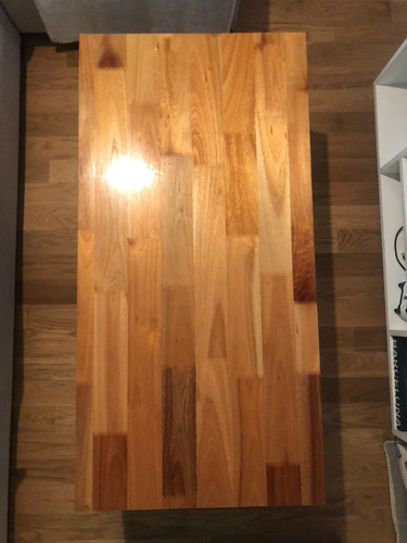 Mesa Living De Madera Con Patas Metálicas Naranja Oscuro (Usado)