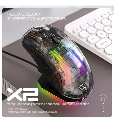 Mouse Sem Fio Attack Shark X2 Pro Com Base Trimode Preto Preto