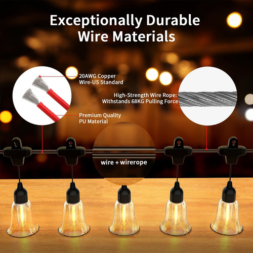 Luces De Cuerda Solar Bitpott Para Afuera, Luces De Cuerda A
